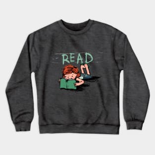 Girl Reading - READ Design Crewneck Sweatshirt